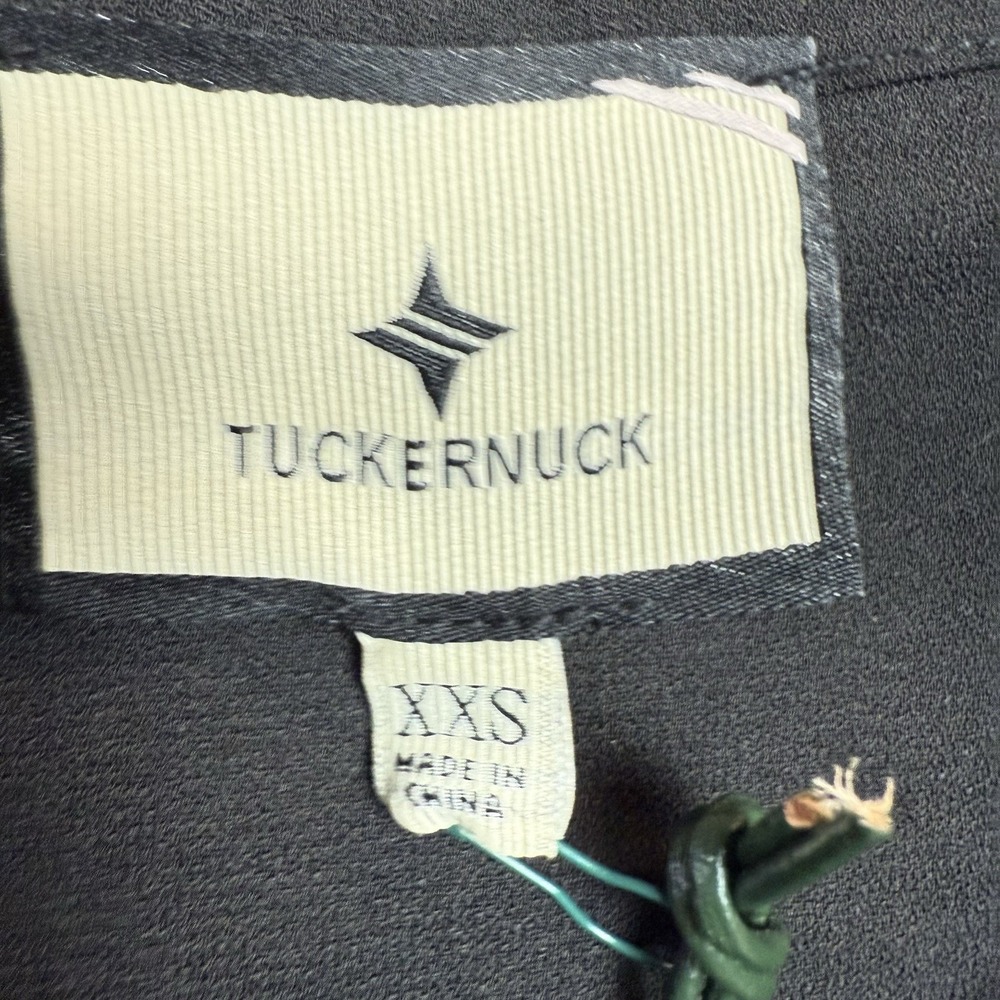 Tuckernuck Royal Shirt Dress Women's XXS Black Stretch Crepe Mini $148 Y24227T - Picture 7 of 14